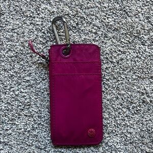 Athleta Magenta Key Card Case with Carabiner